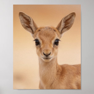 Baby Gazelle Portrait – Cute Nursery Animal Wall A Poster