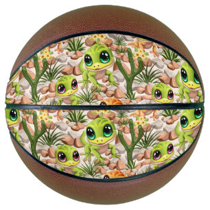 Baby Geckos Cute Cartoon Characters Basketball