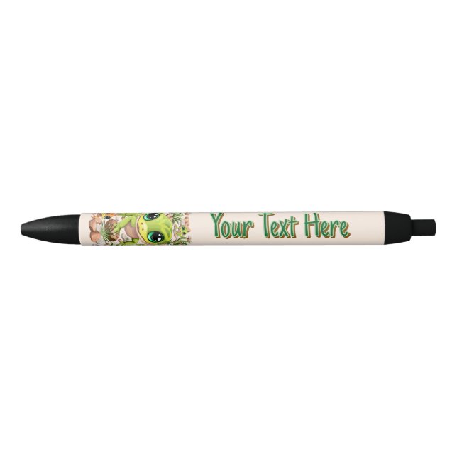 Baby Geckos Cute Cartoon Characters Black Ink Pen (Front)