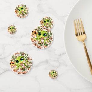Baby Geckos Cute Cartoon Characters Confetti