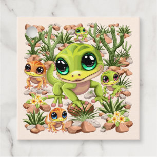 Baby Geckos Cute Cartoon Characters Favour Tags