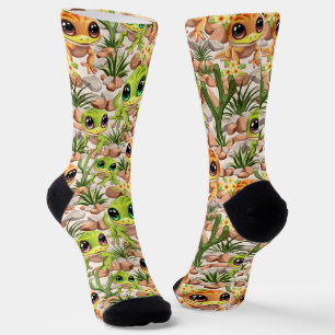 Baby Geckos Cute Cartoon Characters Socks
