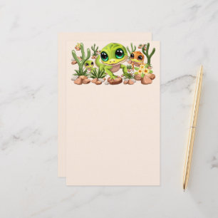 Baby Geckos Cute Cartoon Characters Stationery