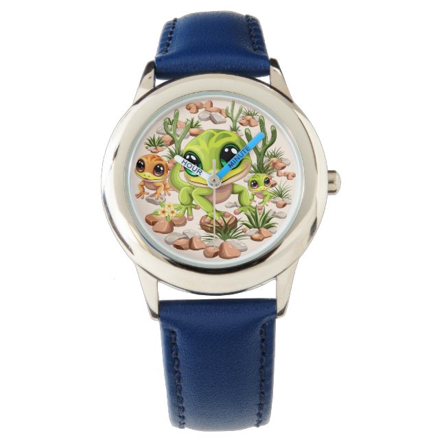 Baby Geckos Cute Cartoon Characters Watch (Front)