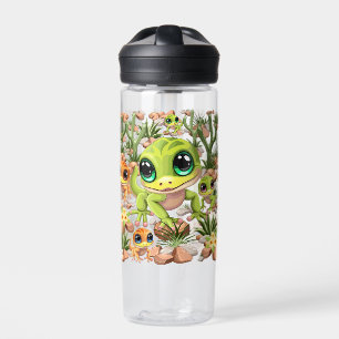 Baby Geckos Cute Cartoon Characters Water Bottle