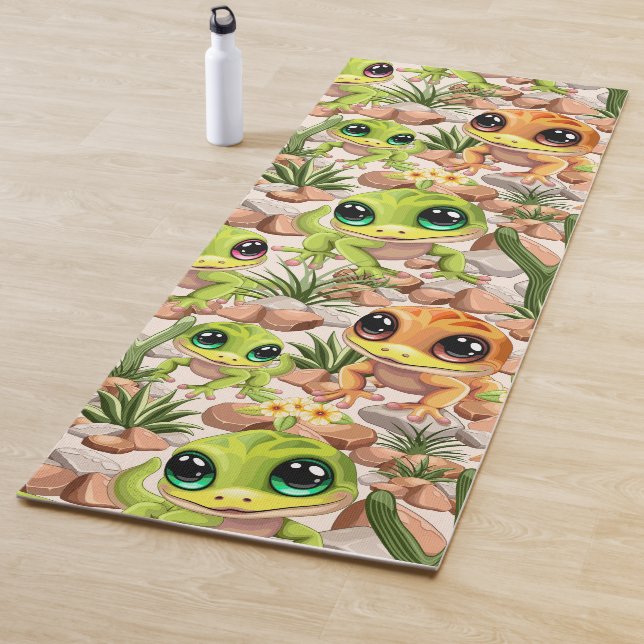 Baby Geckos Cute Cartoon Characters Yoga Mat (In Situ)