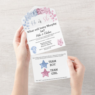BABY Gender reveal invitation