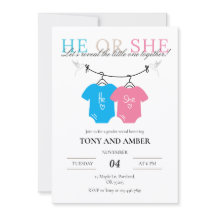 Baby Gender Reveal Invitation | Simple Modern