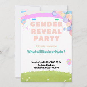 Baby Gender Reveal Party Invitation