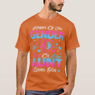 Baby Gender Reveal Shower Pink Or Blue Aunt Loves  T-Shirt