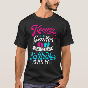 Baby Gender Reveal Shower Pink Or Blue Big Brother T-Shirt