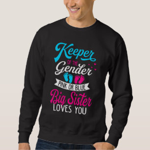 Baby Gender Reveal Shower Pink Or Blue Big Sister Sweatshirt