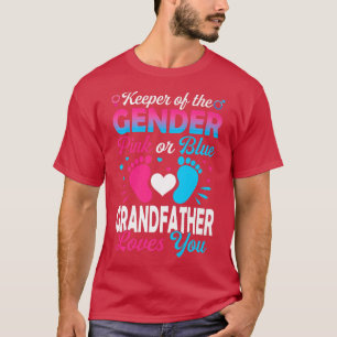 Baby Gender Reveal Shower Pink Or Blue Grandfather T-Shirt