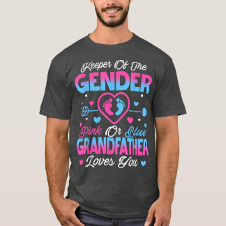 Baby Gender Reveal Shower Pink Or Blue Grandfather T-Shirt