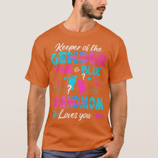 Baby Gender Reveal Shower Pink Or Blue Grandmom Lo T-Shirt