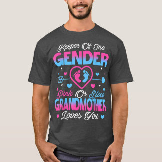 Baby Gender Reveal Shower Pink Or Blue Grandmother T-Shirt