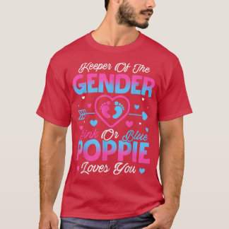 Baby Gender Reveal Shower Pink Or Blue Poppie Love T-Shirt