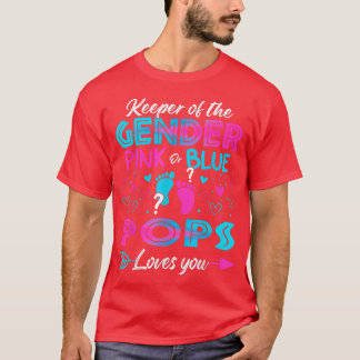 Baby Gender Reveal Shower Pink Or Blue Pops Loves  T-Shirt