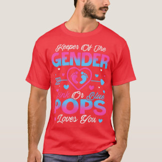 Baby Gender Reveal Shower Pink Or Blue Pops Loves  T-Shirt