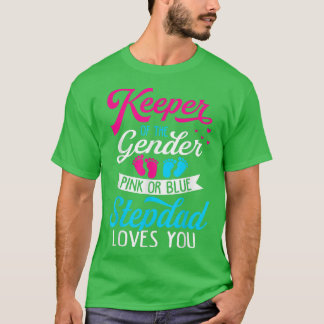 Baby Gender Reveal Shower Pink Or Blue Stepdad Lov T-Shirt