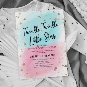 Baby Gender Reveal Twinkle Twinkle Little Star Inv Invitation