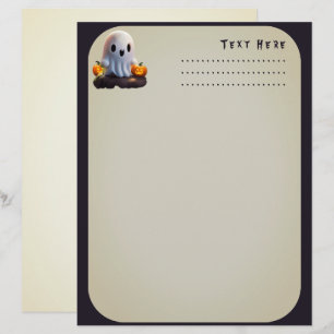Baby Ghost Creepy Cute Halloween Character Custom Letterhead