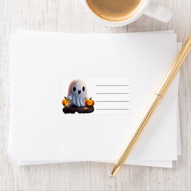 Baby Ghost Creepy Cute Halloween Character Label (Insitu)