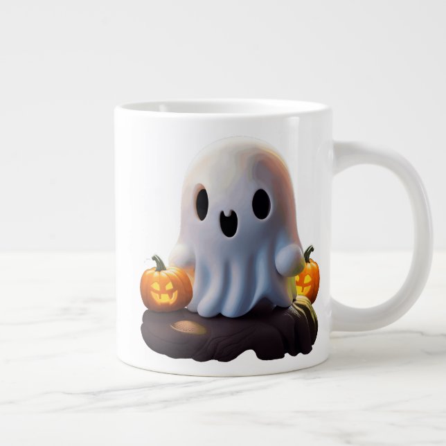 Baby Ghost Creepy Cute Halloween Character Large Coffee Mug (Right)