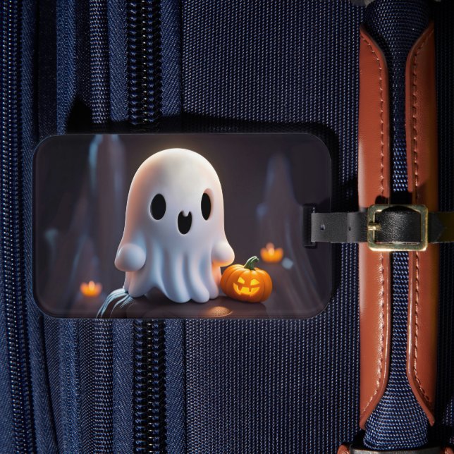 Baby Ghost Creepy Cute Halloween Character Luggage Tag (Front Insitu 4)