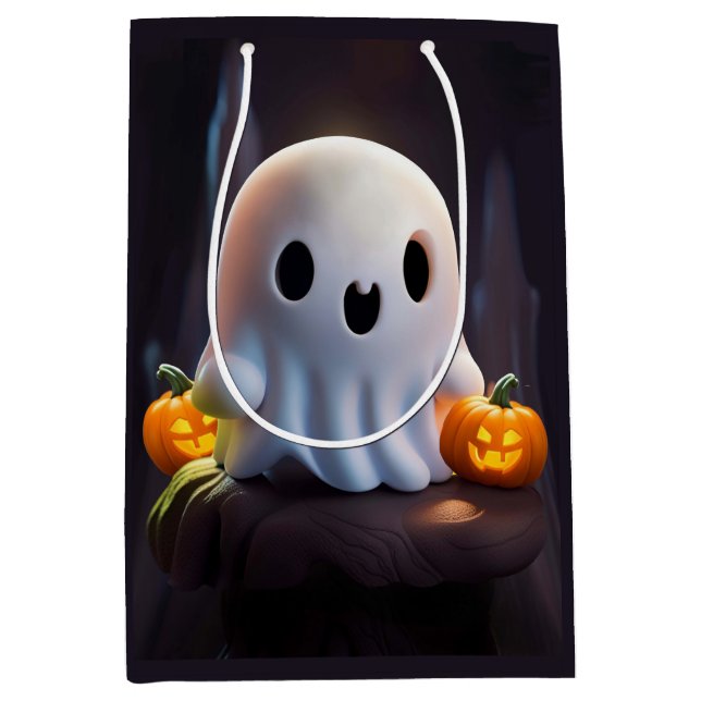 Baby Ghost Creepy Cute Halloween Character Medium Gift Bag (Front)