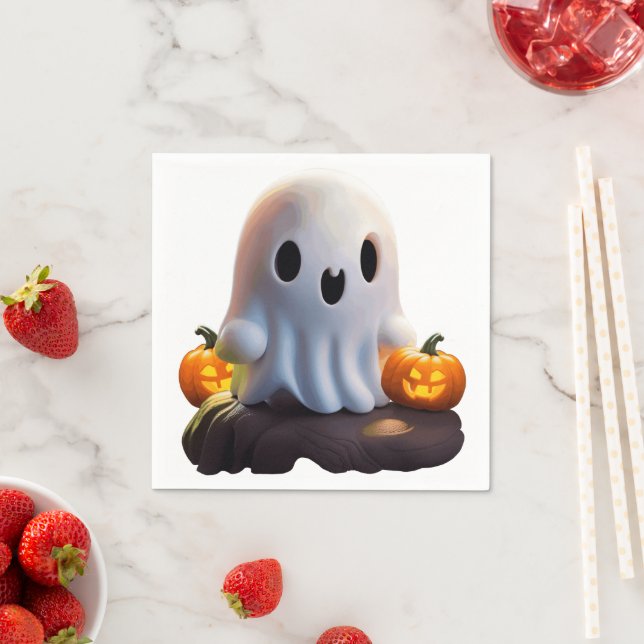 Baby Ghost Creepy Cute Halloween Character Napkin (Insitu)