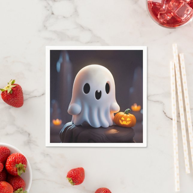 Baby Ghost Creepy Cute Halloween Character Napkin (Insitu)