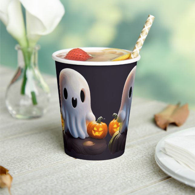Baby Ghost Creepy Cute Halloween Character Paper Cups (Insitu)