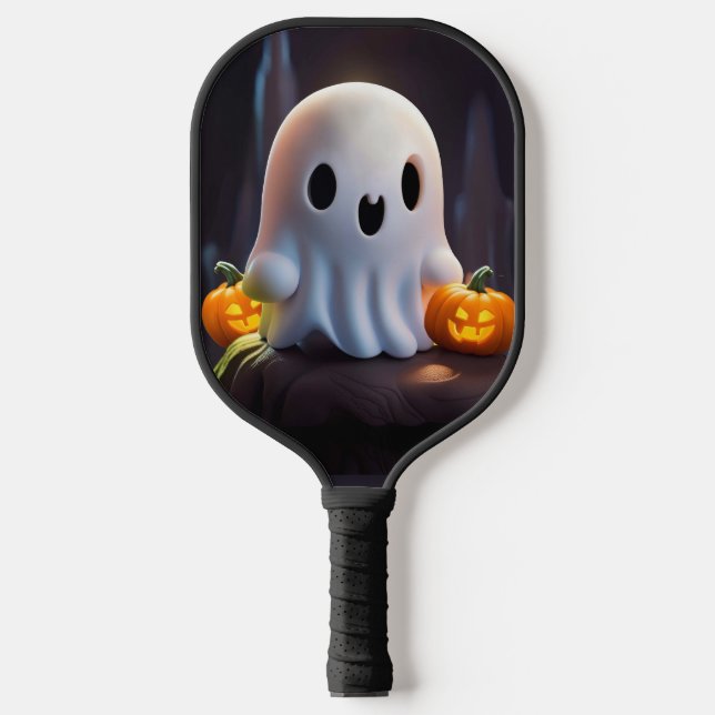 Baby Ghost Creepy Cute Halloween Character Pickleball Paddle (Front)