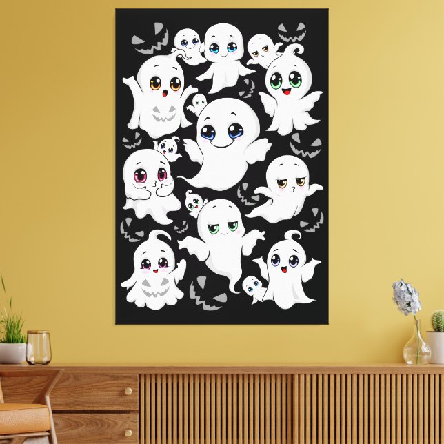 Baby Ghosts Spooky Cute Halloween Mood Canvas Print (Insitu(LivingRoom))