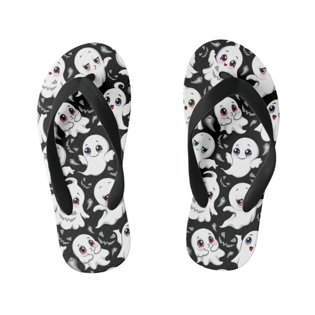 Baby Ghosts Spooky Cute Halloween Mood Kid's Jandals (Footbed)