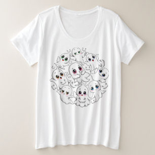 Baby Ghosts Spooky Cute Halloween Mood Plus Size T-Shirt
