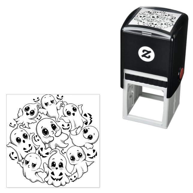 Baby Ghosts Spooky Cute Halloween Mood Self-inking Stamp (In Situ)