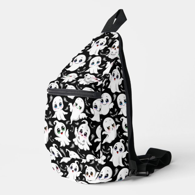 Baby Ghosts Spooky Cute Halloween Mood Sling Bag (Right Corner)