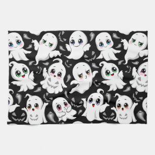 Baby Ghosts Spooky Cute Halloween Mood Tea Towel