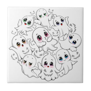 Baby Ghosts Spooky Cute Halloween Mood Tile