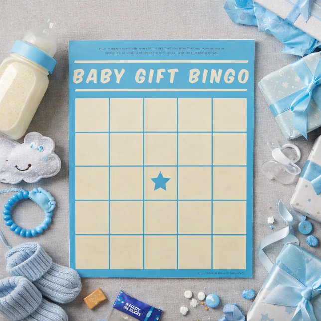 Baby Gift Bingo Baby Shower Game Blue Notepad (Creator Uploaded)