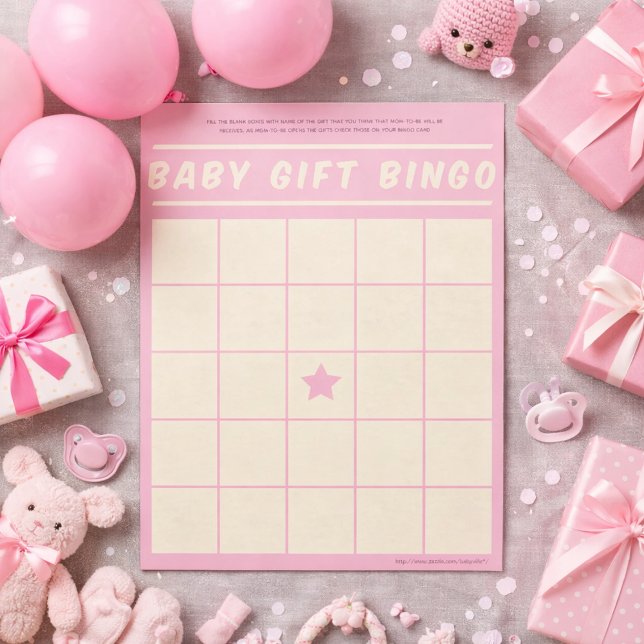 Baby Gift Bingo Baby Shower Game Pink Notepad (Creator Uploaded)