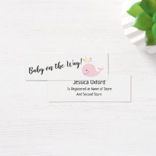 Baby Gift Registry w/ Pink Whale Handout Cards