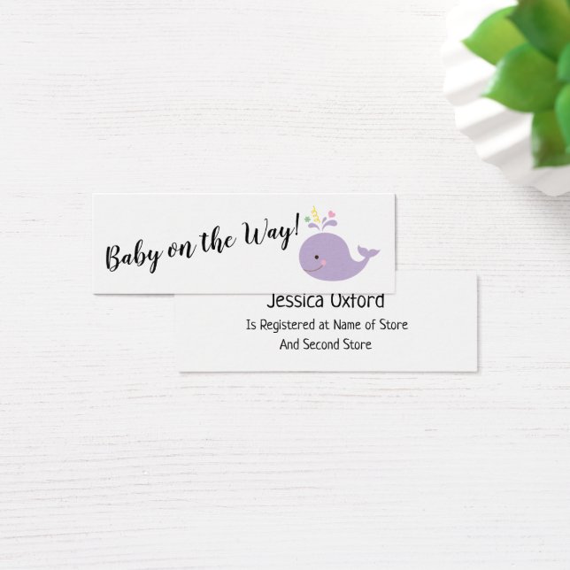 Baby Gift Registry w/ Purple Whale Handout Cards (Desk)