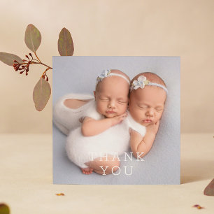 Baby Gift Thank You Twins Newborn Baby Shower Card