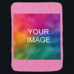 Baby Gifts Create Your Own Template Text Custom Baby Blanket<br><div class="desc">Custom Trendy Create Your Own Template Upload Image Photo Baby Gift Baby Blanket.</div>