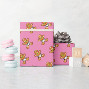 Baby Gingerbread sweet XmaS on Pink Wrapping Paper