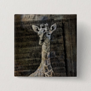 Baby Giraffe 15 Cm Square Badge