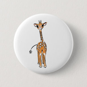 Baby Giraffe 6 Cm Round Badge